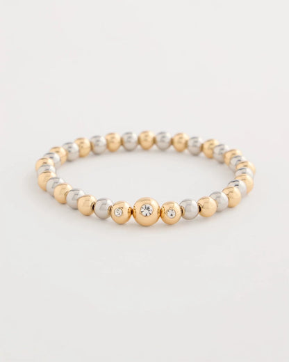 Chico's Mixed Metal Beaded Stretch Bracelet