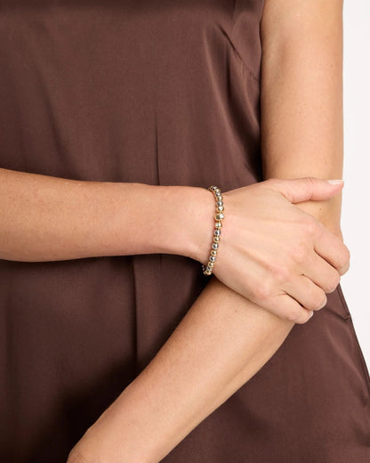 Chico's Mixed Metal Beaded Stretch Bracelet
