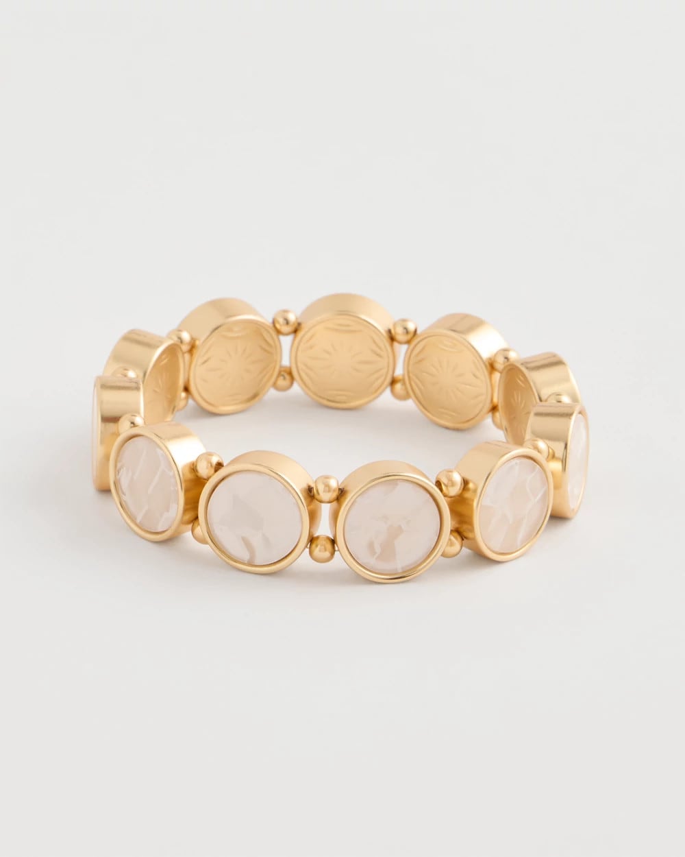 Chico's Pearlescent Goldtone Stretch Bracelet