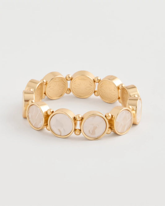 Chico's Pearlescent Goldtone Stretch Bracelet