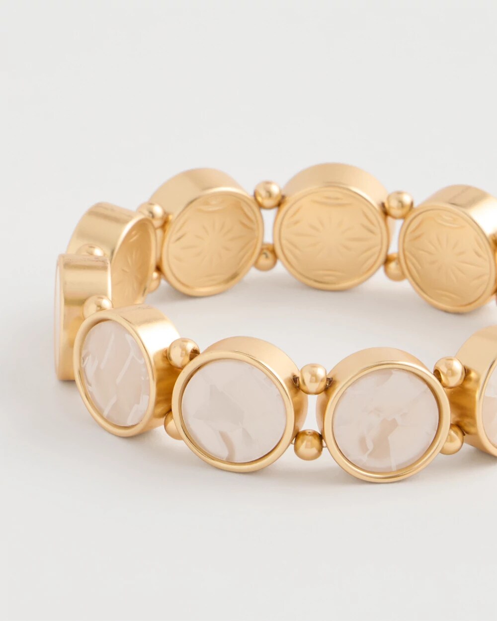 Chico's Pearlescent Goldtone Stretch Bracelet