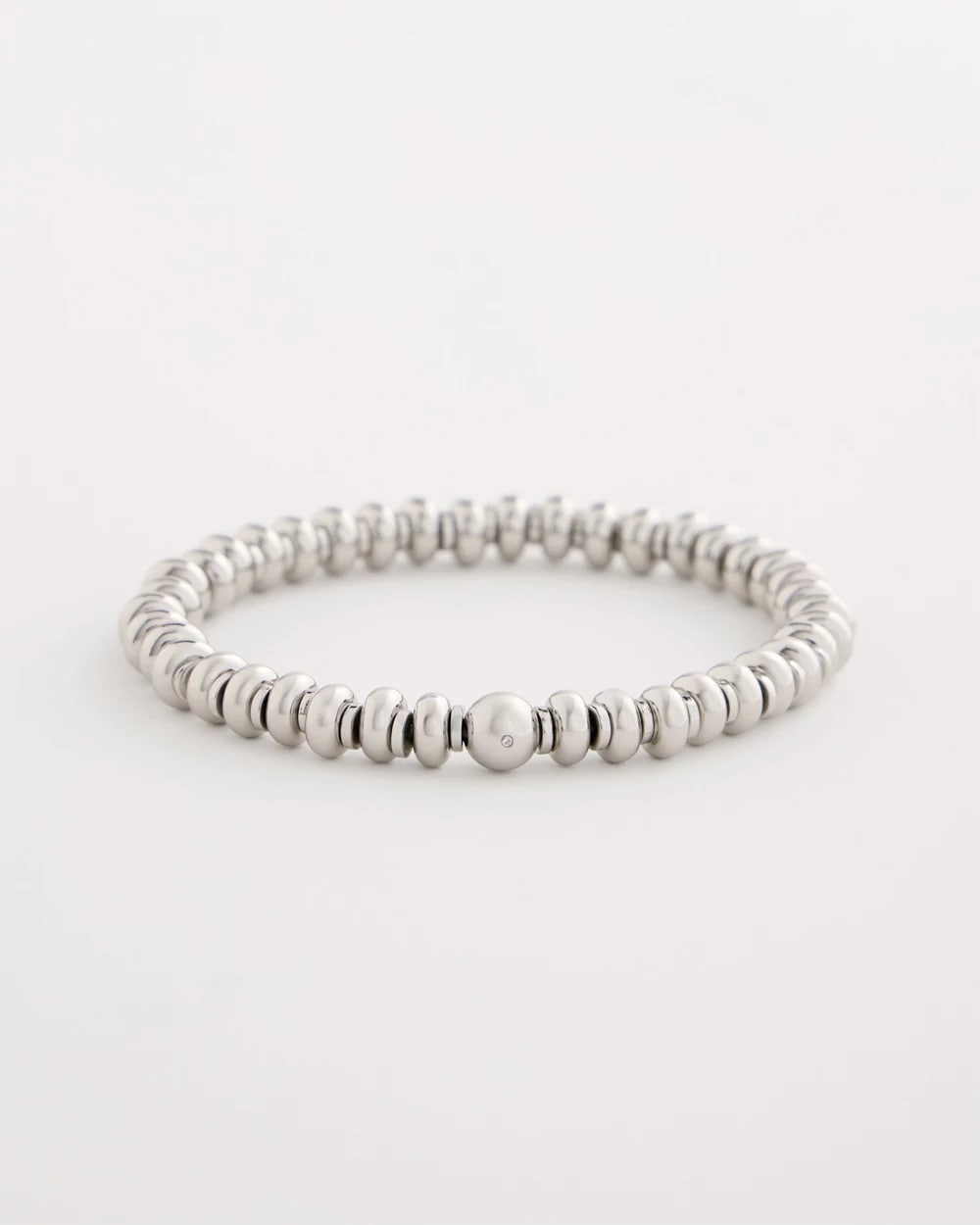 Chico's Silvertone Rounded Stretch Bracelet