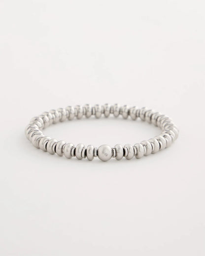 Chico's Silvertone Rounded Stretch Bracelet