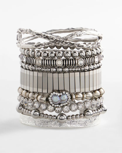 Chico's Silvertone Flexible Cuff Bracelet