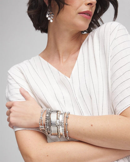 Chico's Silvertone Flexible Cuff Bracelet