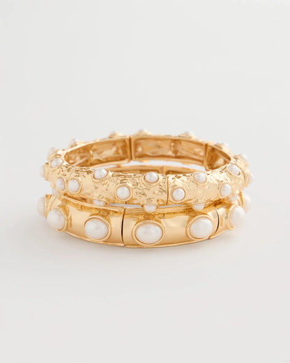 Chico's Stretch Cuff Bracelet Set of Two