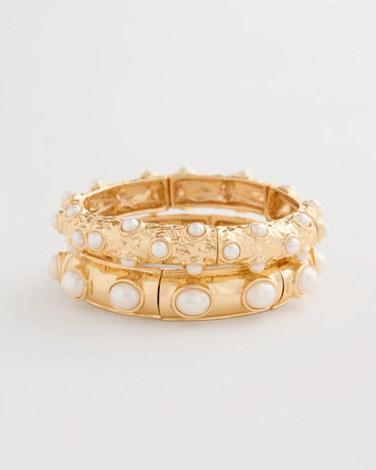 Chico's Stretch Cuff Bracelet Set of Two