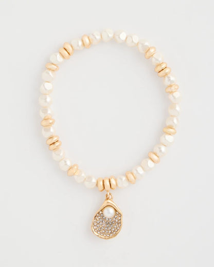 Chico's Pearlescent Stretch Charm Bracelet