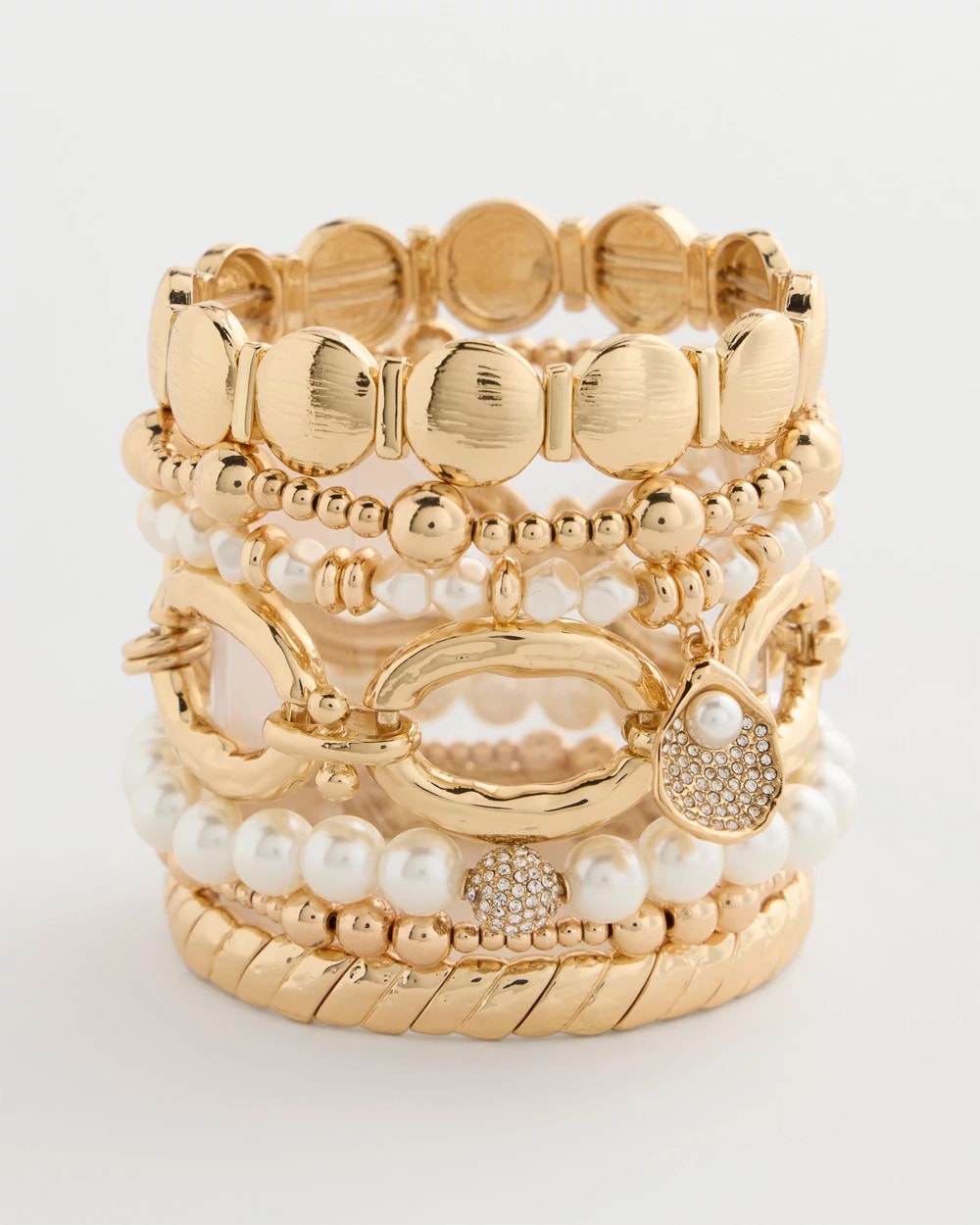 Chico's Pearlescent Stretch Charm Bracelet