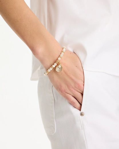 Chico's Pearlescent Stretch Charm Bracelet