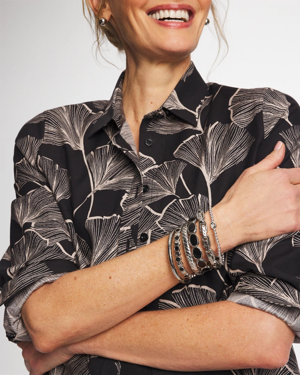 Chico's Black Large Stretch Bracelet