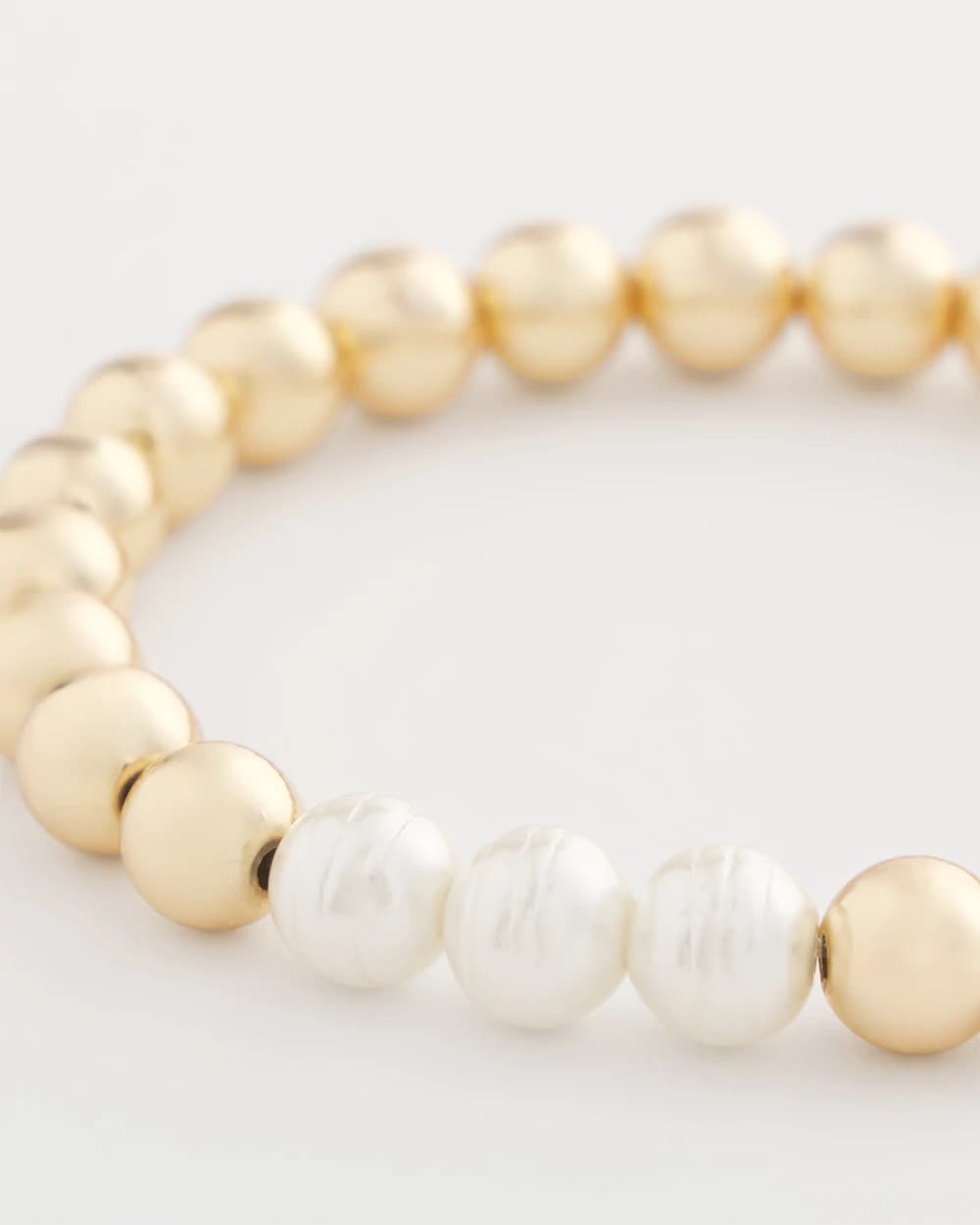 Chico's Goldtone Bead Stretch Bracelet