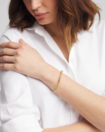 Chico's Gold-tone Small Bead Stretch Bracelet