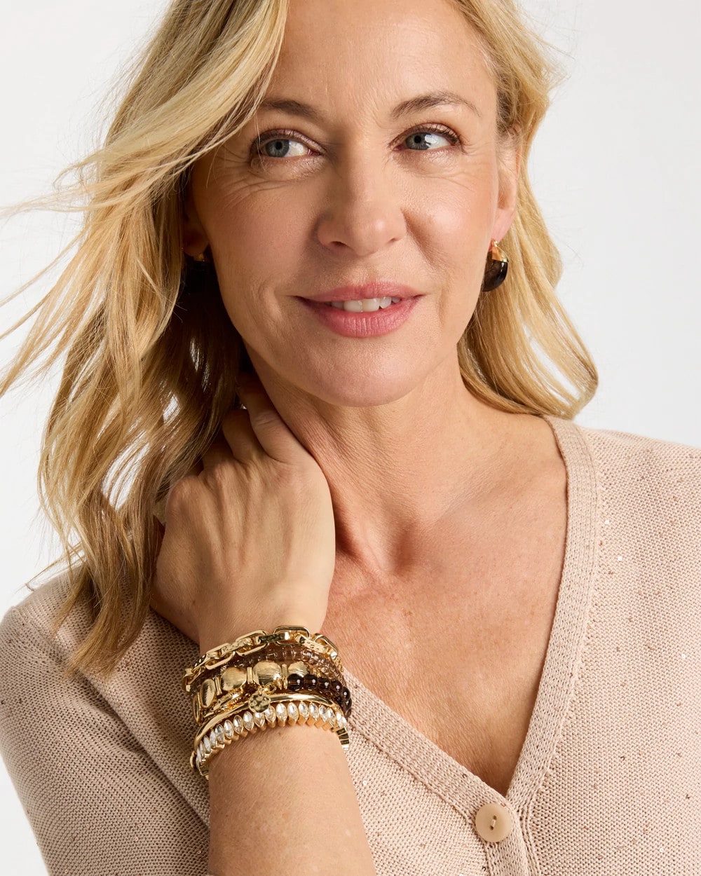 Chico's Neutral Fireball Stretch Bracelet