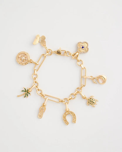 Chico's Shiny Goldtone Novelty Charm Bracelet