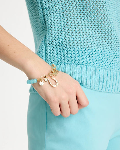 Chico's Jade Stone Link Charm Bracelet