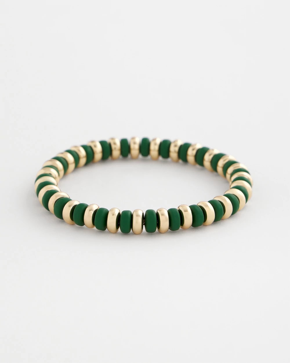 Chico's Green Gold Slice Stretch Bracelet