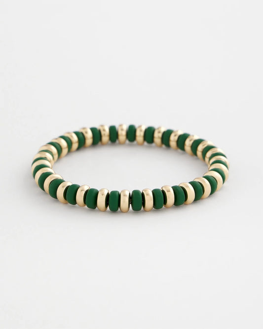 Chico's Green Gold Slice Stretch Bracelet