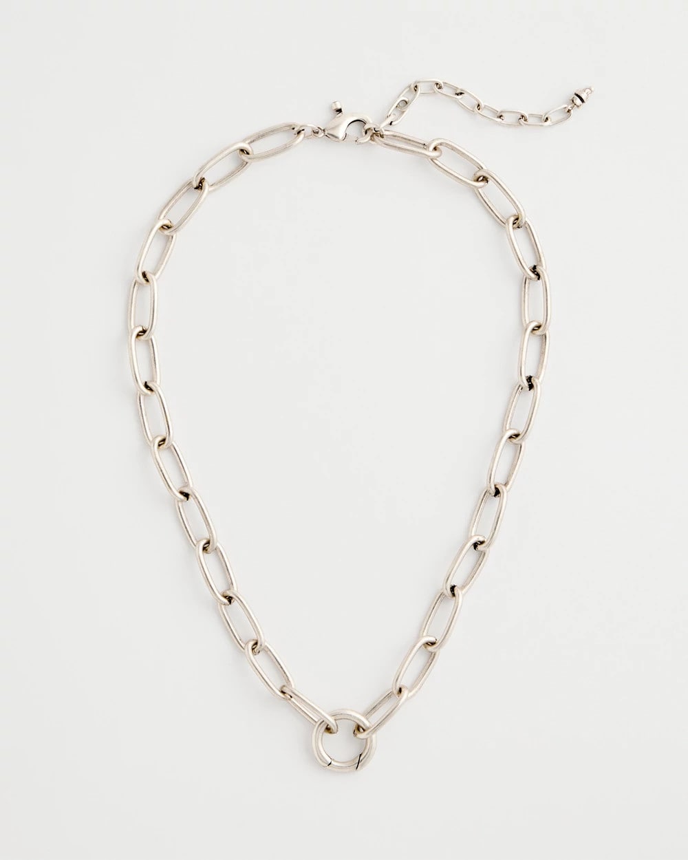 Chico's Silvertone Charm Link Necklace