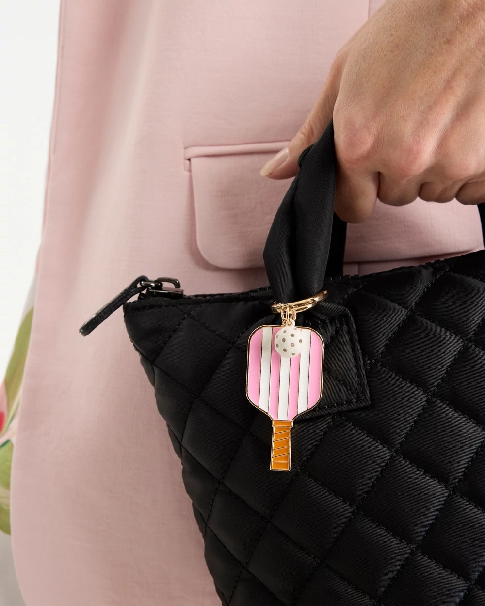 Chico's Pink Enamel Pickleball Bag Charm