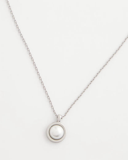 Chico's Silver Pearl Single Strand Necklace