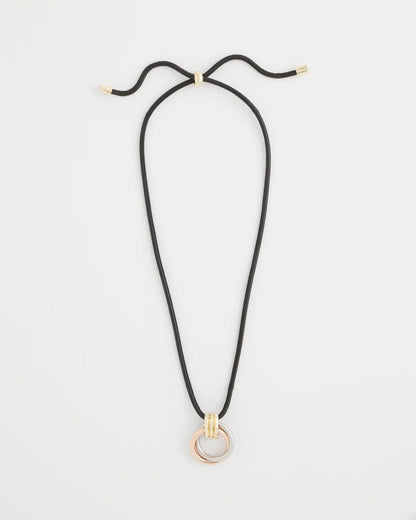 Chico's Adjustable Tri-Tone Pendant Necklace