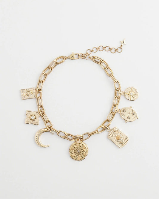 Chico's Gold Celestial Charm Necklace