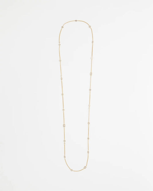 Chico's Fine Crystal Long Chain Necklace