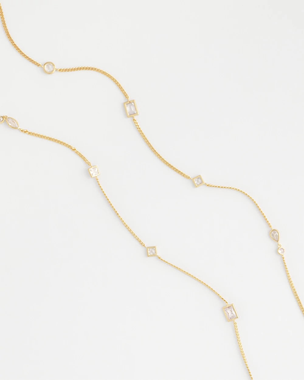 Chico's Fine Crystal Long Chain Necklace