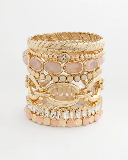 Chico's Blush Mini Circle Stretch Bracelet