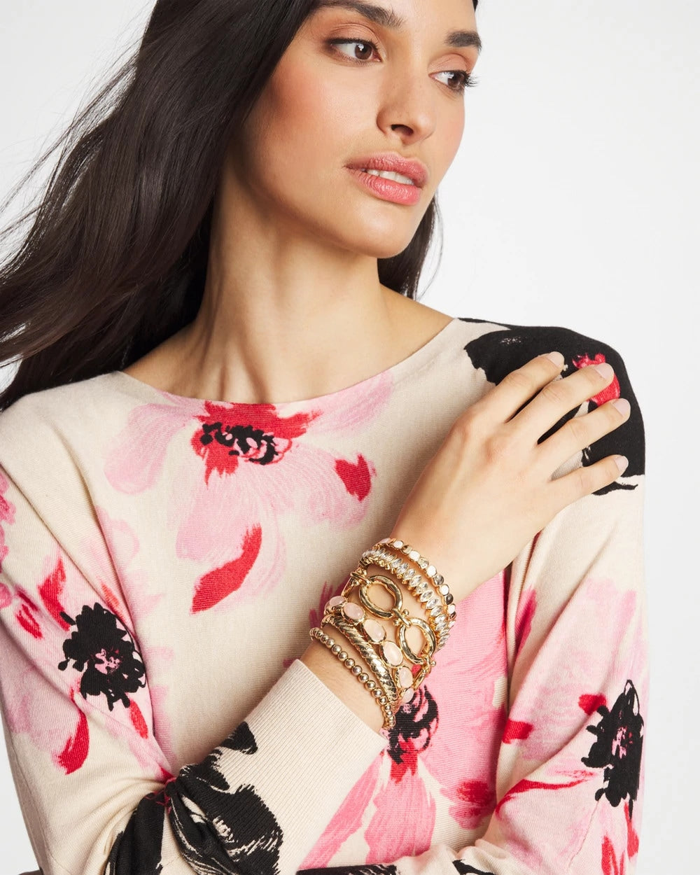 Chico's Blush Large Stretch Bracelet