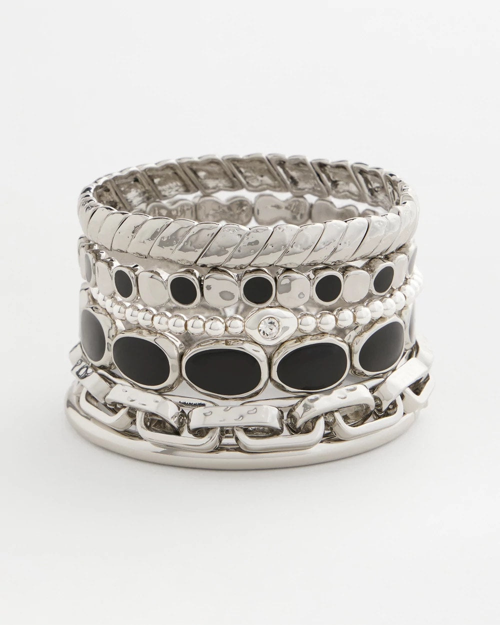 Chico's Black Mini Circle Stretch Bracelet