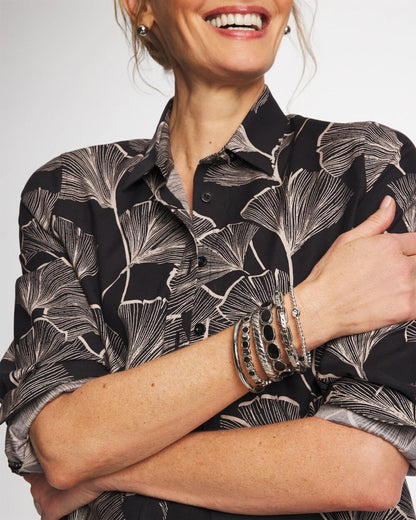 Chico's Black Mini Circle Stretch Bracelet
