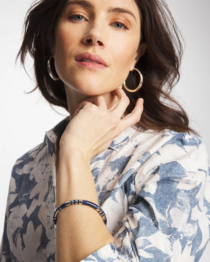 Chico's Blue Enamel Hinge Bangle