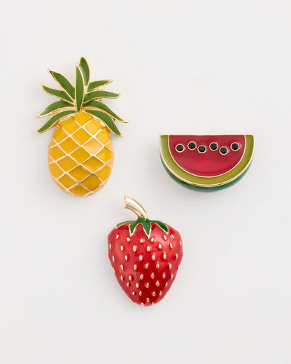 Chico's Fruit Brooch Set