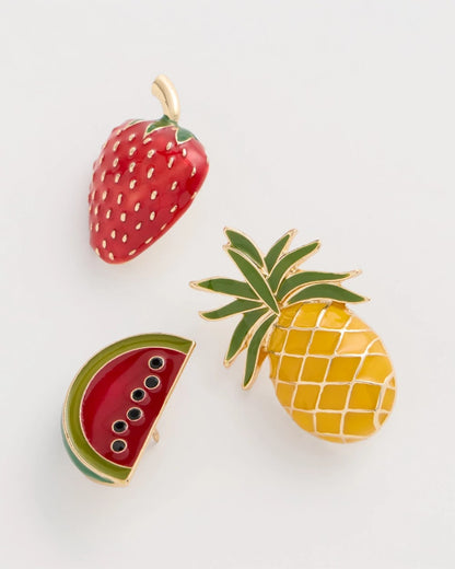 Chico's Fruit Brooch Set