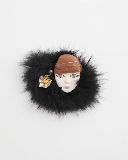 Chico's Feathered Lady Brooch