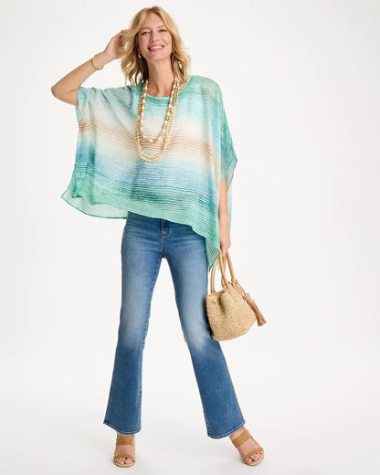 Chico's Ombre Coastal Printed Poncho
