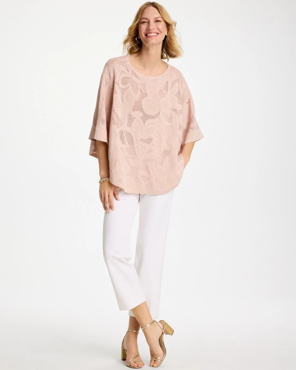 Chico's Boatneck Rounded Hem Poncho