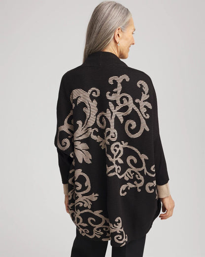 Chico's Ottoman Jacquard Cocoon Cardigan