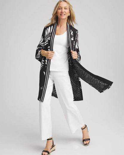 Chico's Tie-Front Long Kimono