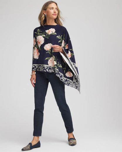 Chico's Asymmetrical Convertible Sweater Poncho