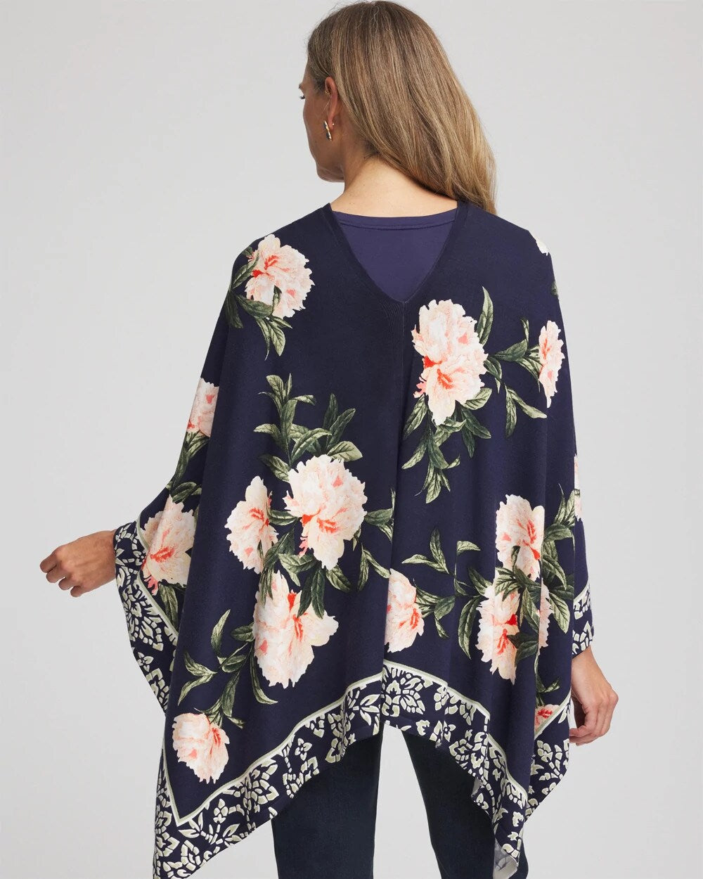 Chico's Asymmetrical Convertible Sweater Poncho