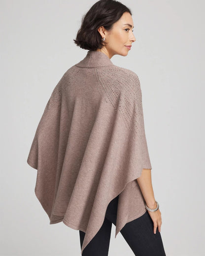 Chico's Embellished Shawl Collar Ruana