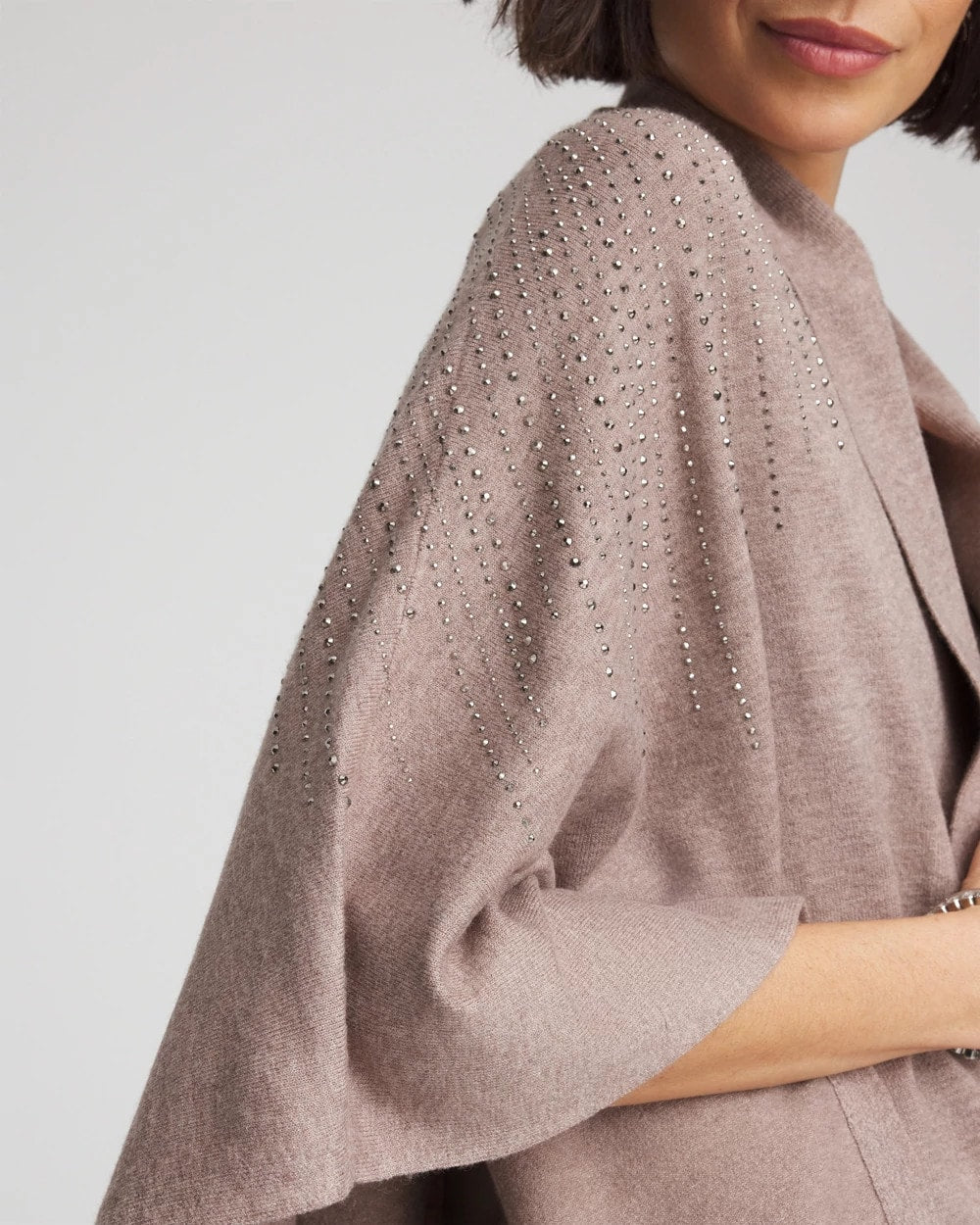 Chico's Embellished Shawl Collar Ruana