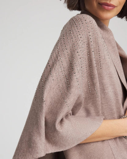 Chico's Embellished Shawl Collar Ruana
