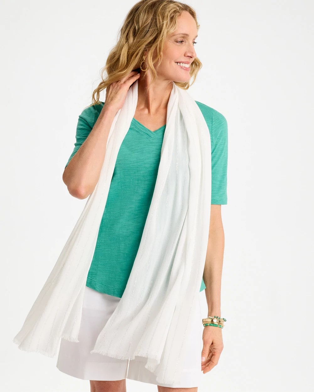 Chico's Lurex Oblong Scarf
