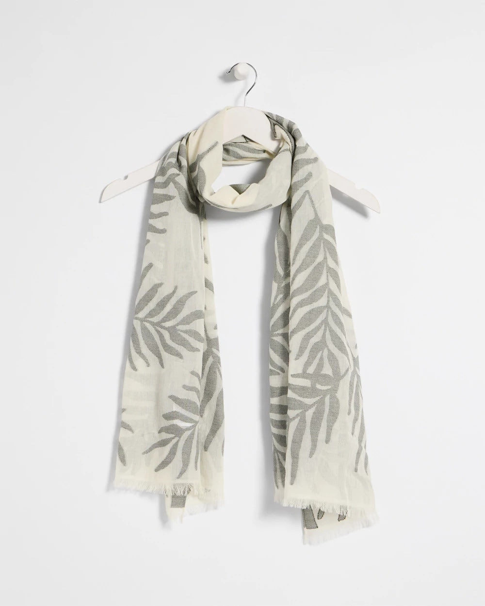Chico's Palm Embroidered Oblong Scarf