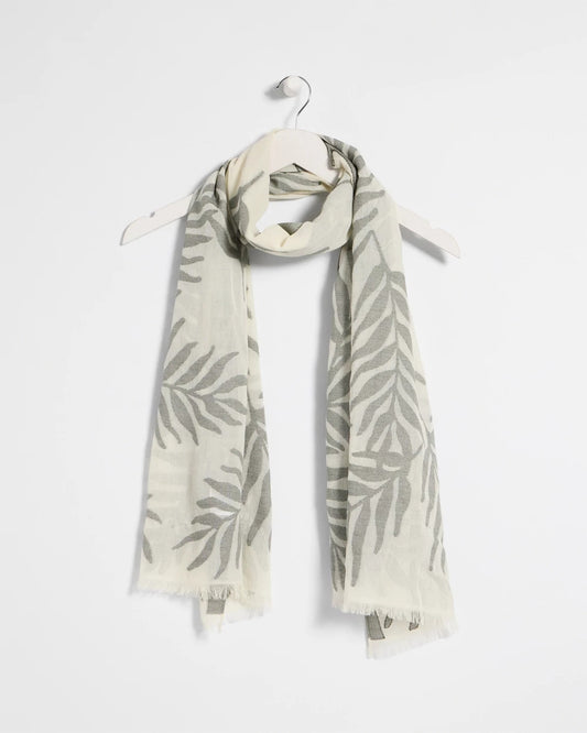 Chico's Palm Embroidered Oblong Scarf