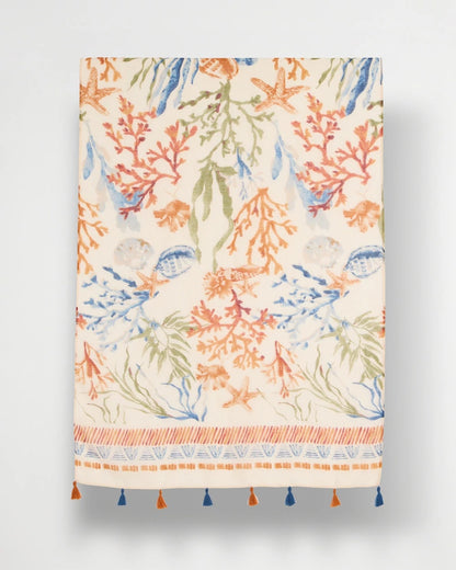 Chico's Sea Life Tassel Oblong Scarf